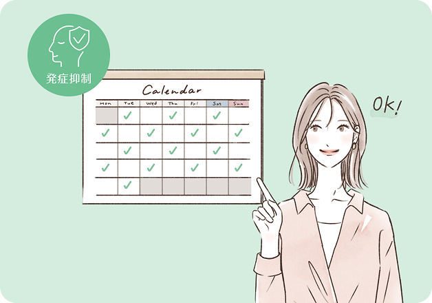 片頭痛発作の発症抑制のために飲む場合（予防療法）